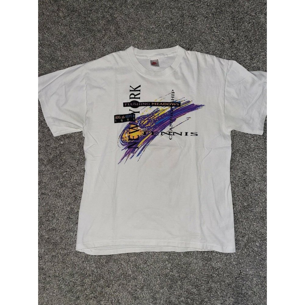 Vintage Nike 1991 Flushing Meadows NY Tennis Shirt Size Large